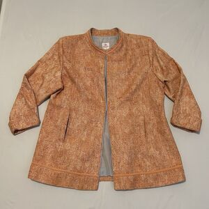 Gramercy Atelier Jacket Orange Artsy Ornate Long Clasp - Size XL